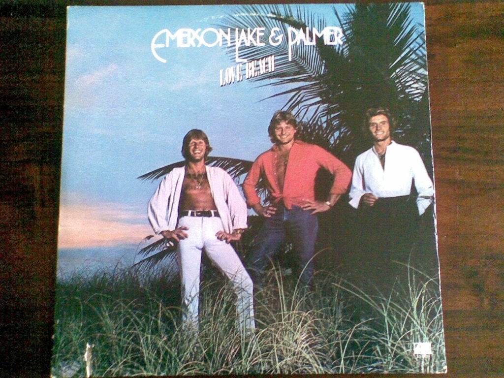 LP - Emerson Lake & Palmer - Love beach, Cd's en Dvd's, Vinyl | Rock, Ophalen of Verzenden, Zo goed als nieuw, 12 inch, Progressive Rock