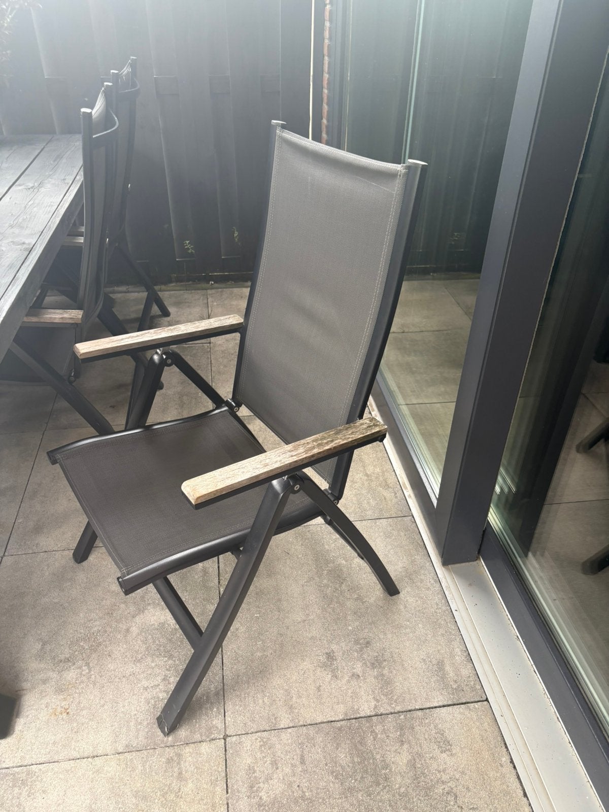 6 stuks verstelbare tuinstoelen, Tuin en Terras, Ophalen, Zo goed als nieuw, Kunststof