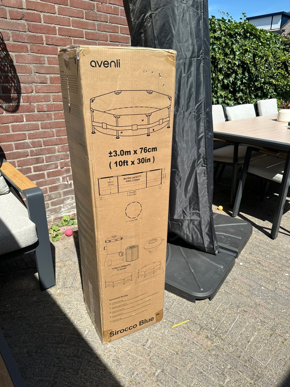 Rond opzetzwembad 300cm x 76cm, Ophalen, Nieuw