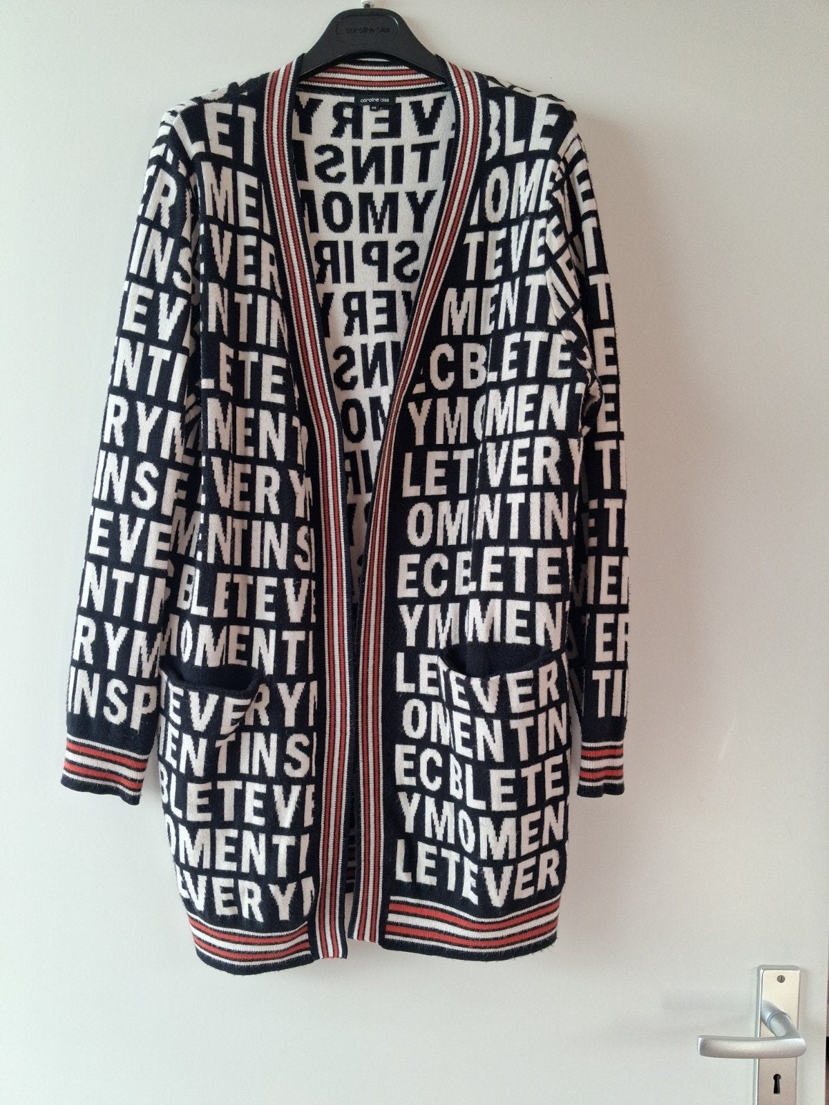 Caroline Biss Lang Vest Maat 40 Zwart Wit Rood, Maat 38/40 (M), Zwart, Ophalen of Verzenden, Zo goed als nieuw
