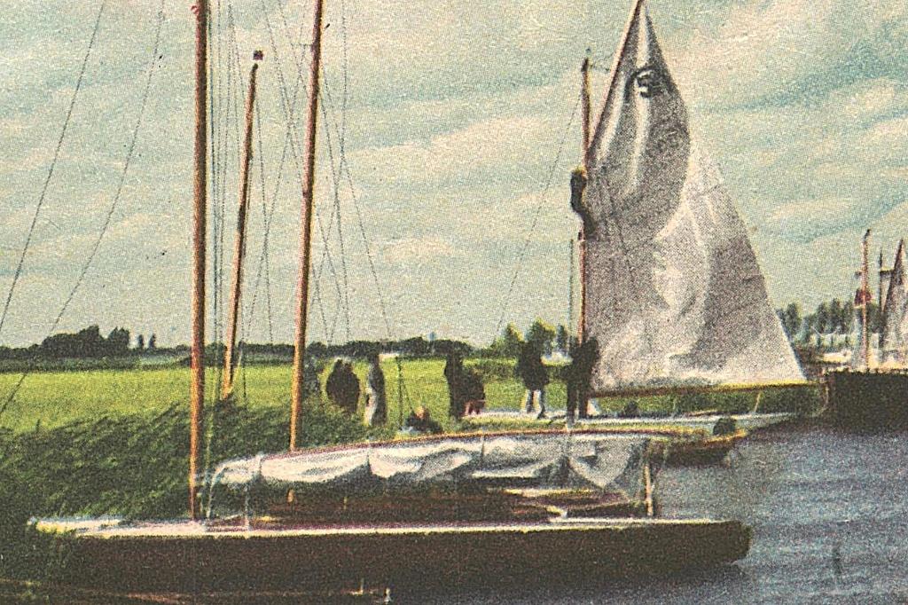 947102 Waarschijnlijk Warmond Zeilboot jr 40 zegel 1 1/2 ct, Ophalen of Verzenden, 1940 tot 1960, Gelopen, Zuid-Holland