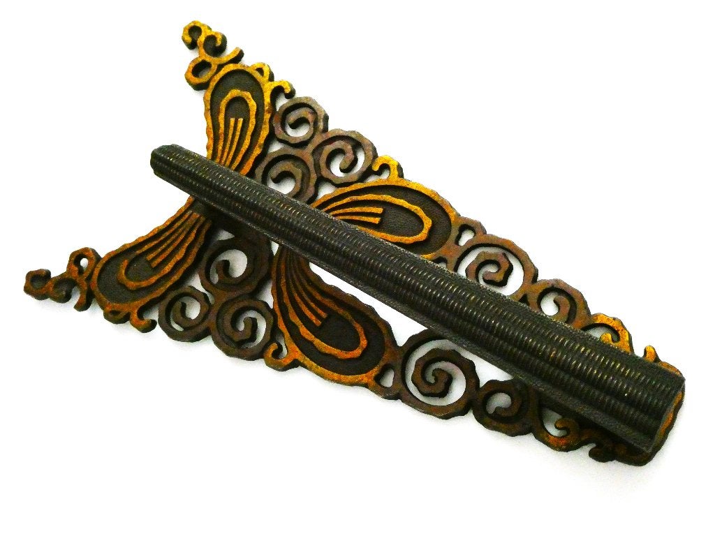 Grote Art Deco handgreep beugel kastbeslag vorm vlinder, Ophalen of Verzenden