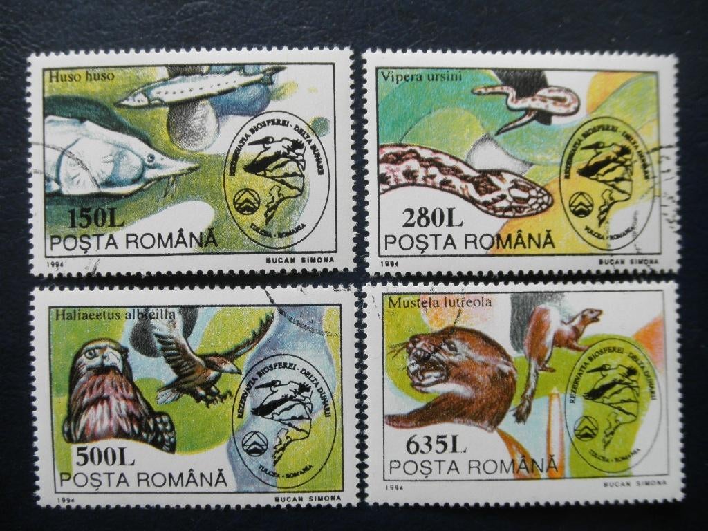 Postzegels dieren Roemenië 1984 dieren, vissen, vogels., Ophalen of Verzenden, Overige landen, Gestempeld