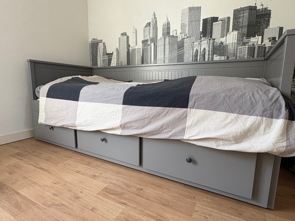 Verstelbaar bed met lades, Ophalen, Verstelbaar, 90 cm, Eenpersoons