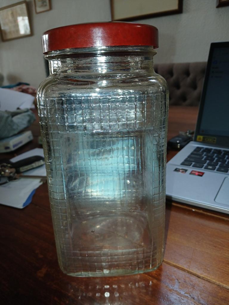 Franse voorraadpot., Ophalen of Verzenden, Glas, Pot, Bus of Blik