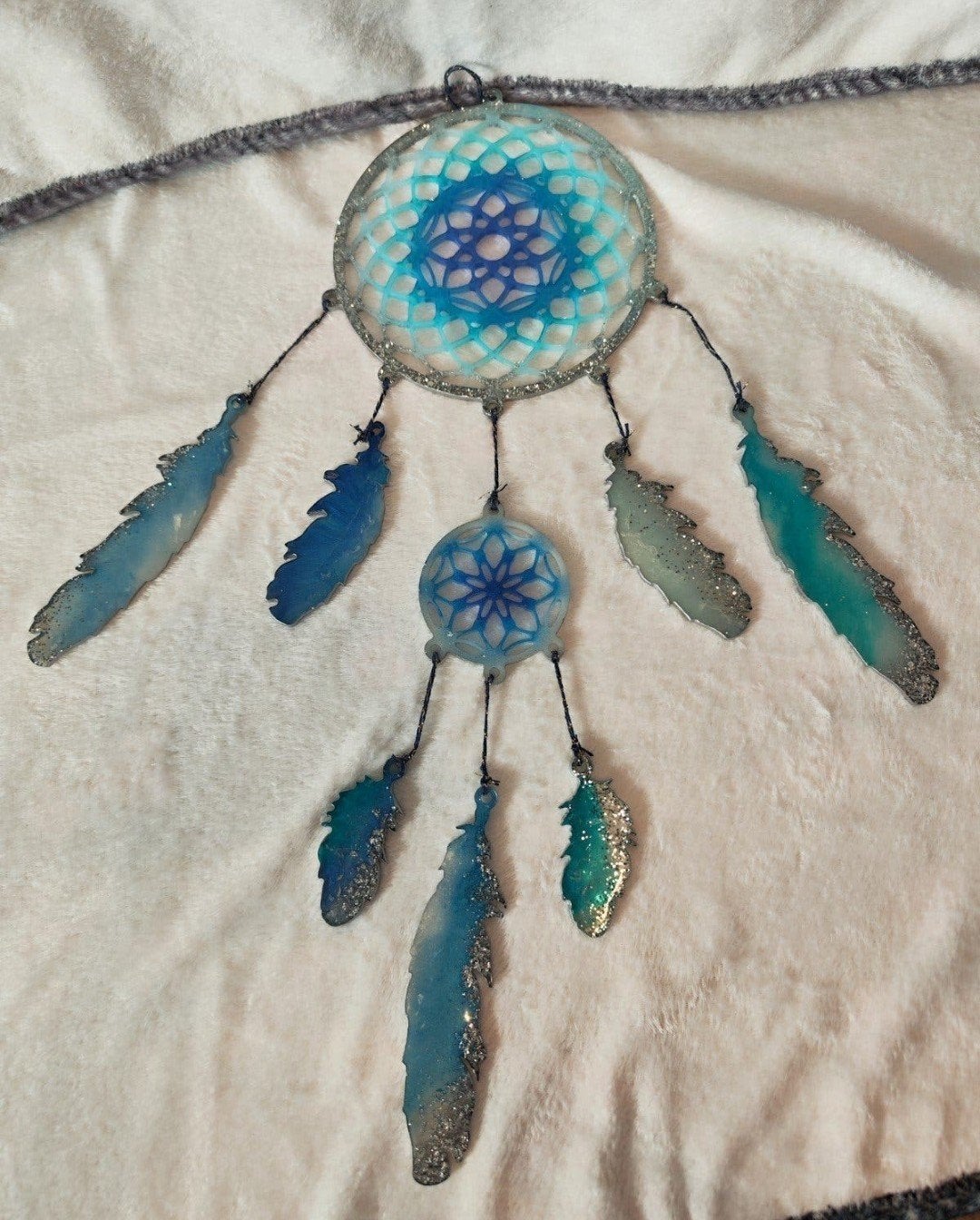Dromenvanger met blauwe en zilveren accenten, Boho, Nieuw, Ophalen of Verzenden, Blauw