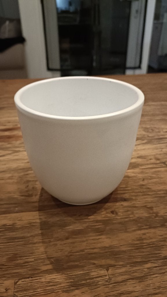 Witte bloempot klein 13 x 12cm aardewerk, Tuin en Terras, Rond, Nieuw, Ophalen of Verzenden, Binnen