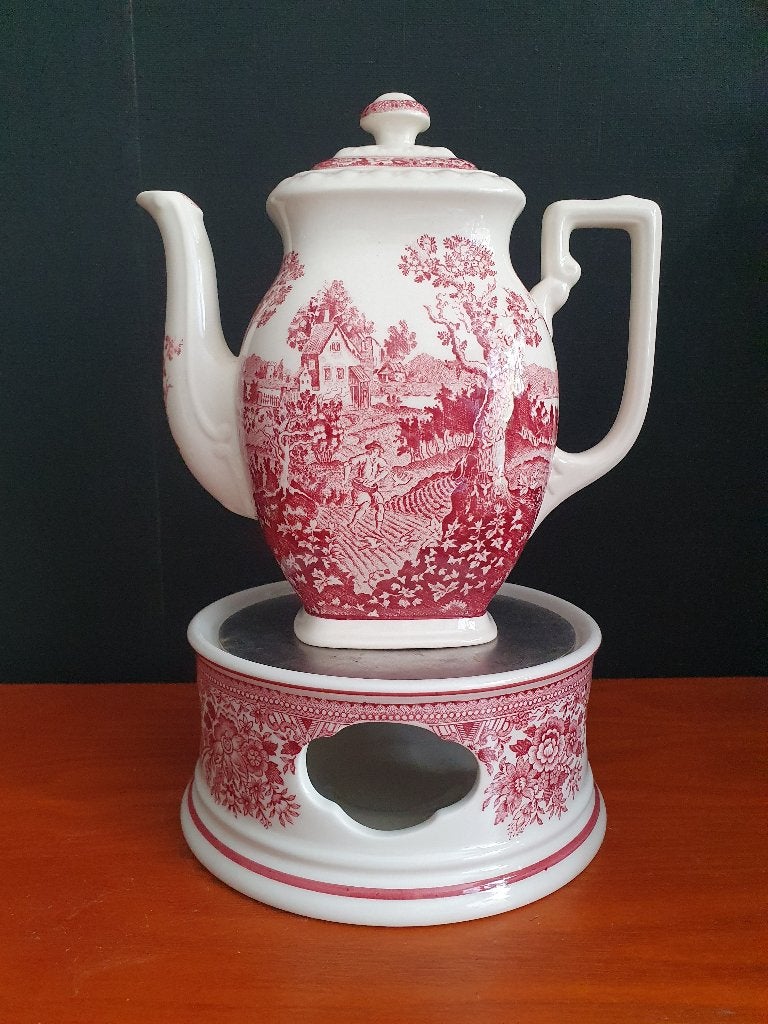 Villeroy & Boch Rusticana Rood – Theepot + Rechaud, Ophalen of Verzenden