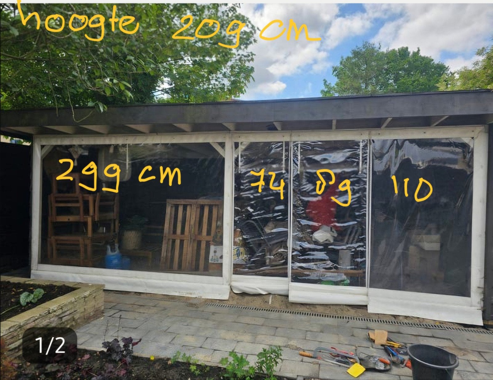 Transparante zeilen voor overkapping of partytent, Ophalen, Gebruikt, Overige typen, Minder dan 4 meter