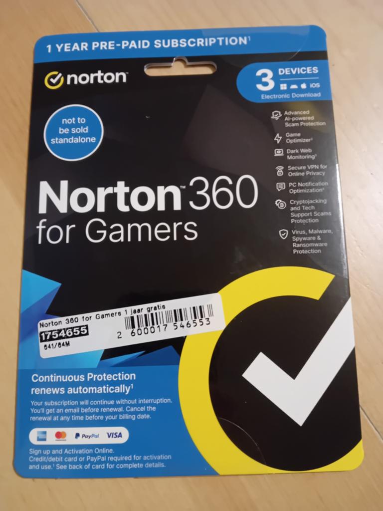 Norton 360 for Gamers(1 jaar), Ophalen