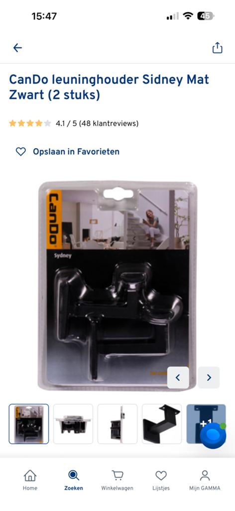 Trapleuninghouder CanDO ZWART Sydney, nieuw!!, Ophalen of Verzenden, Nieuw, Trap, Minder dan 2 meter