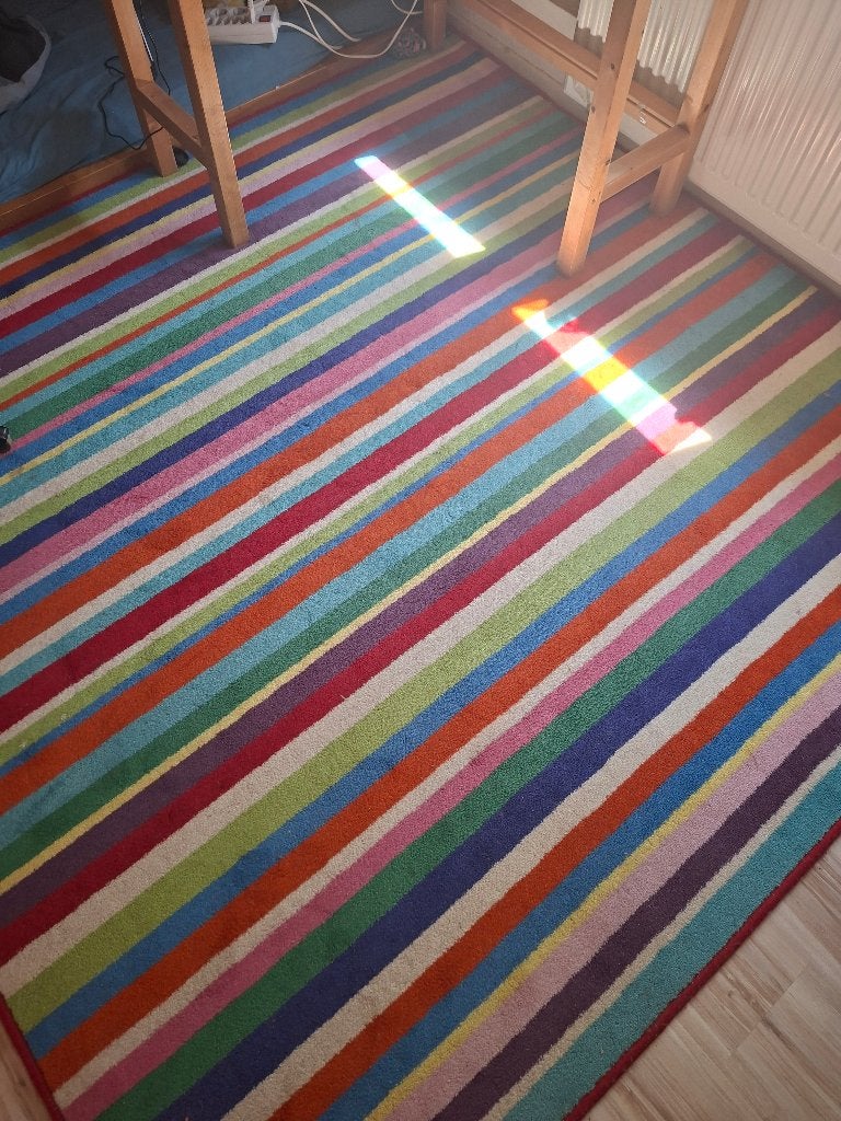 Vloerkleed gestreept, Huis en Inrichting, Stoffering | Tapijten en Kleden, Ophalen, Gebruikt, 150 tot 200 cm, Vierkant