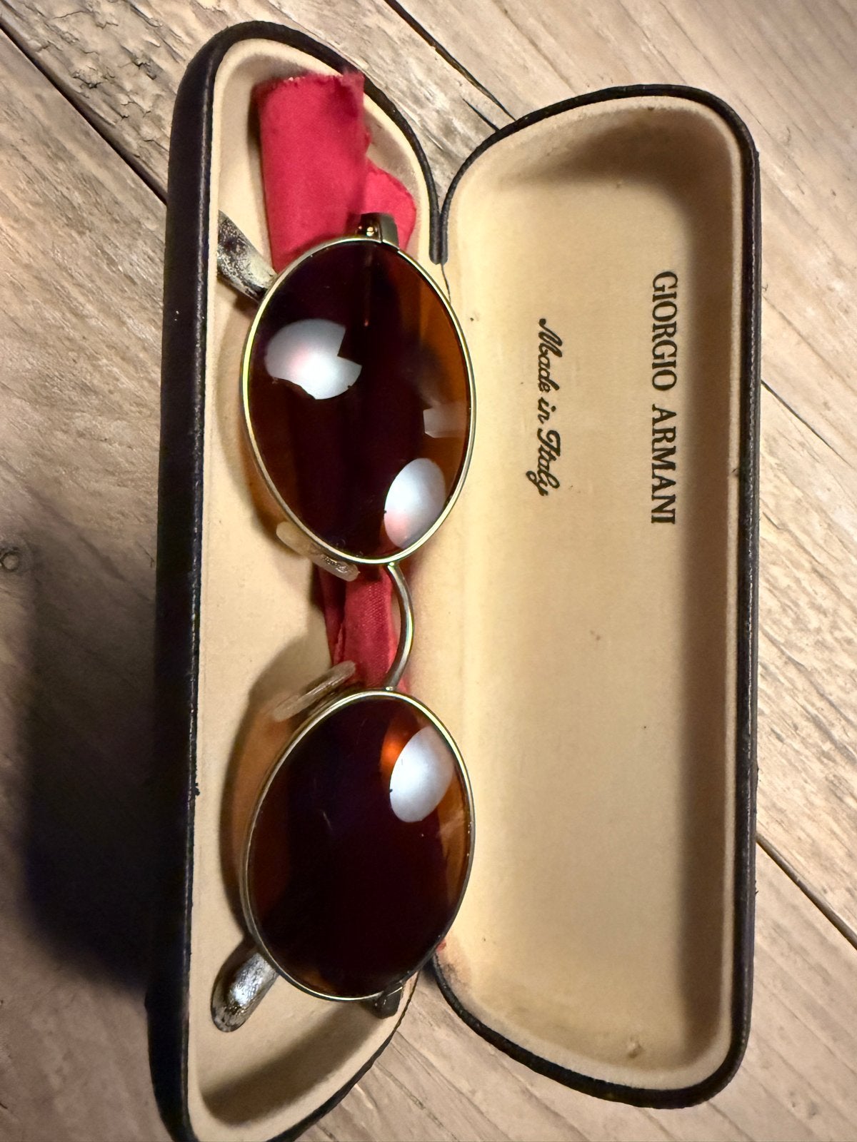 Vintage Giorgio Armani bril op sterkte, Overige merken, Gebruikt, Bruin, Ophalen of Verzenden