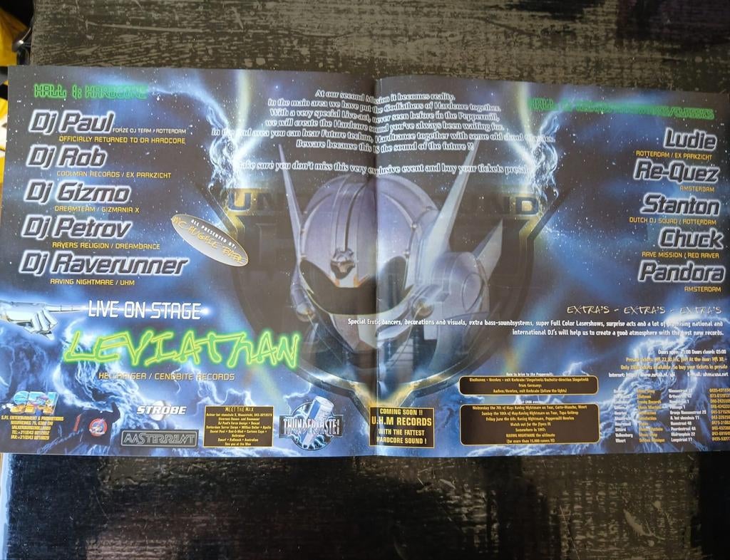 Flyer rave mission 1997, Gebruikt, A4 of kleiner, Vierkant, Ophalen of Verzenden