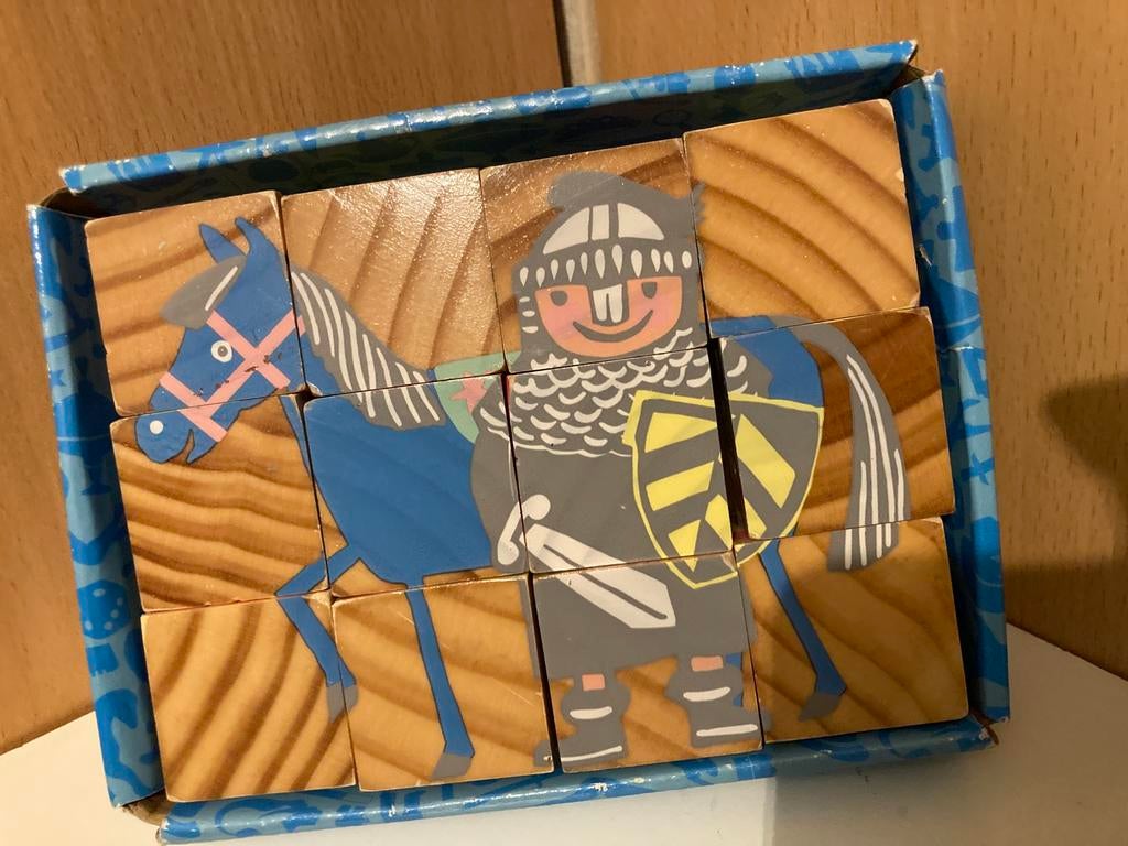 Blokpuzzel hout, Ophalen of Verzenden, Minder dan 500 stukjes, Zo goed als nieuw, Schaken