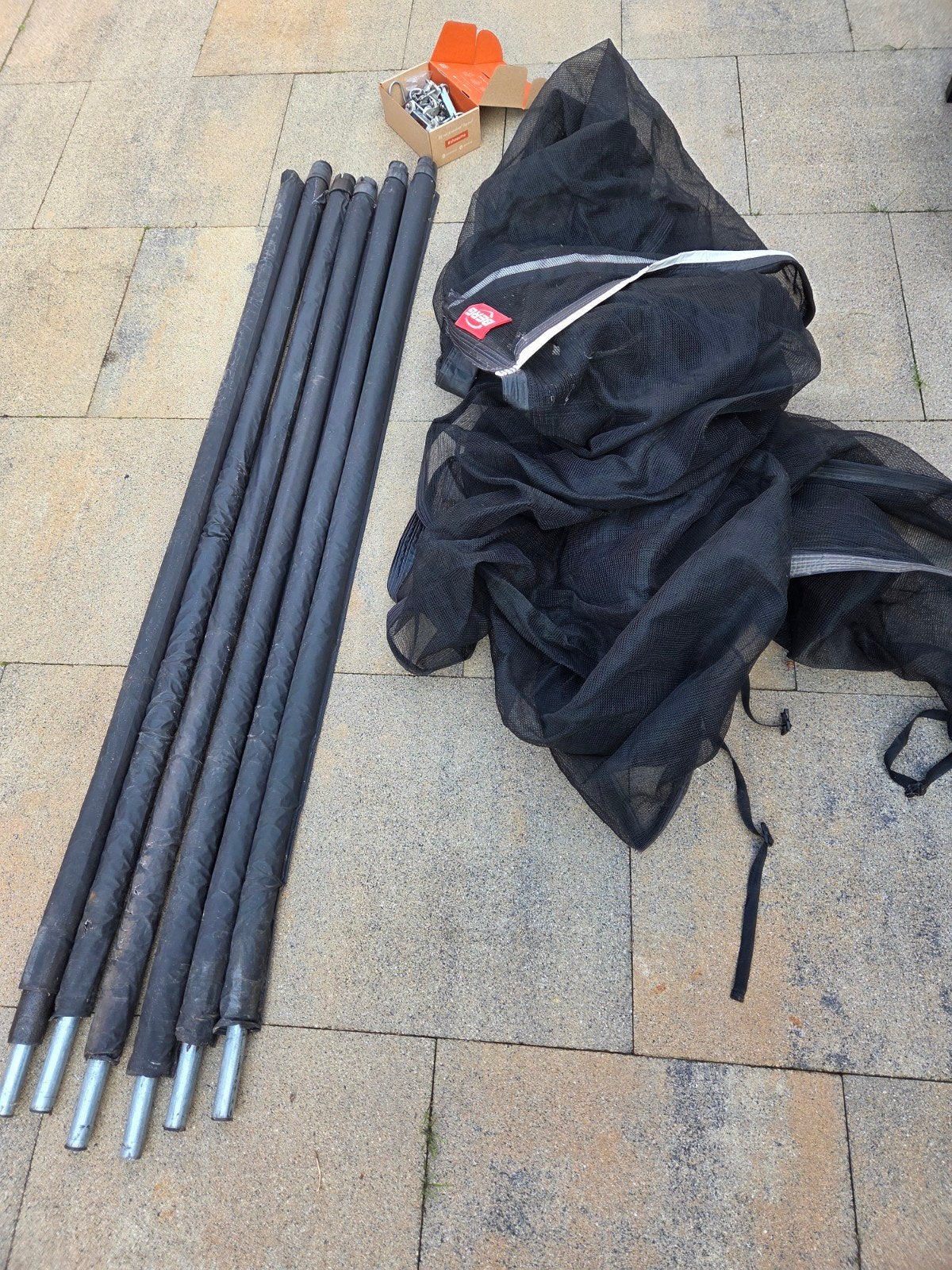 BERG trampoline 270 Safety Net Comfort voor 6 palen, Ophalen, Gebruikt