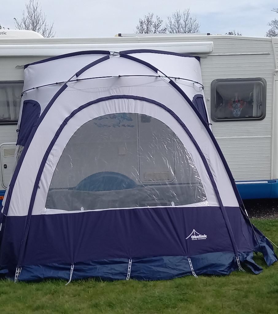 Compacte camper/caravan voortent 2.75x2.00mtr Obelink, Ophalen, Zo goed als nieuw, Tot en met 4