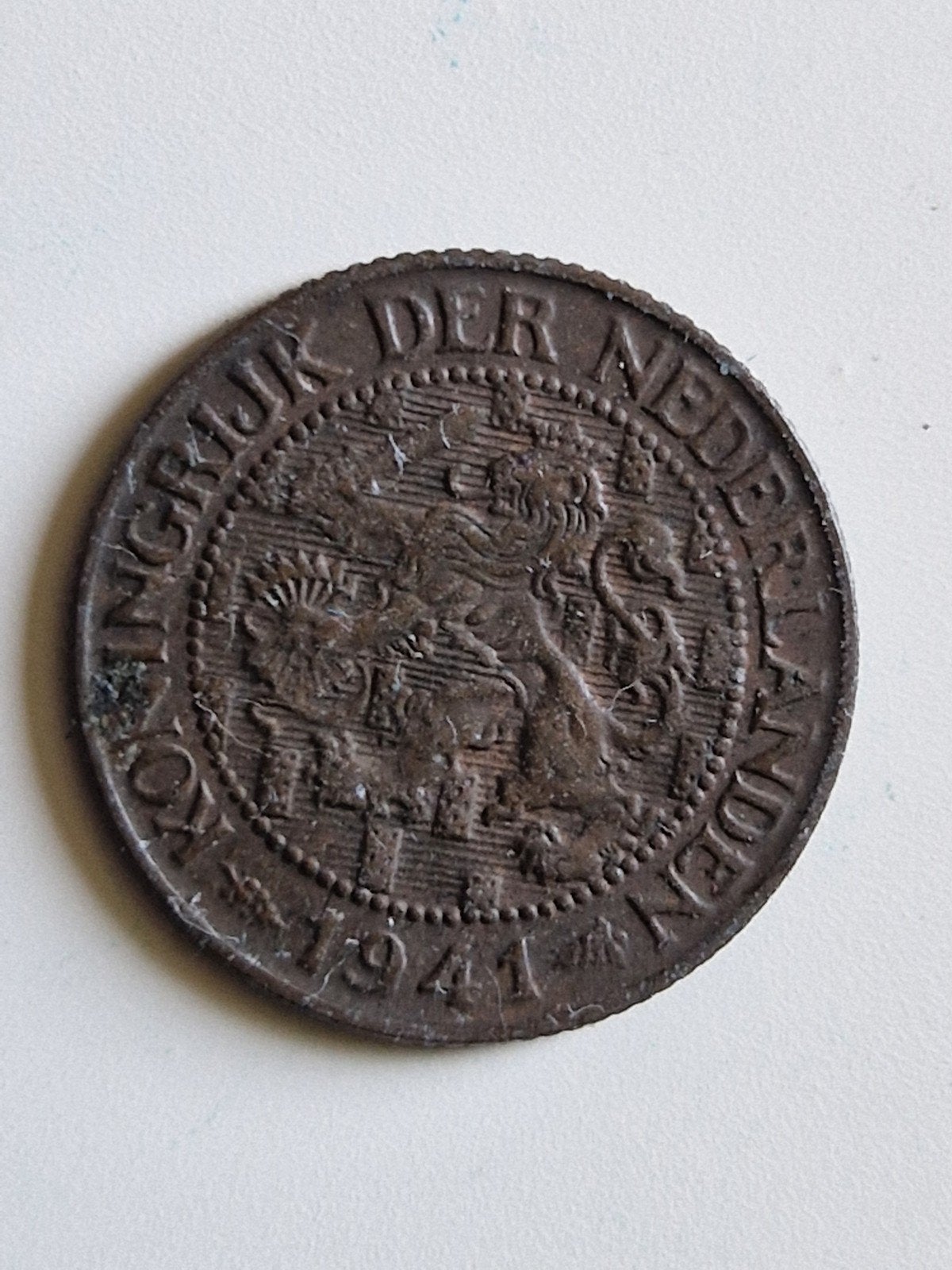 1 cent 1941 brons Nederland, Ophalen of Verzenden, Koningin Wilhelmina, 1 cent, Losse munt