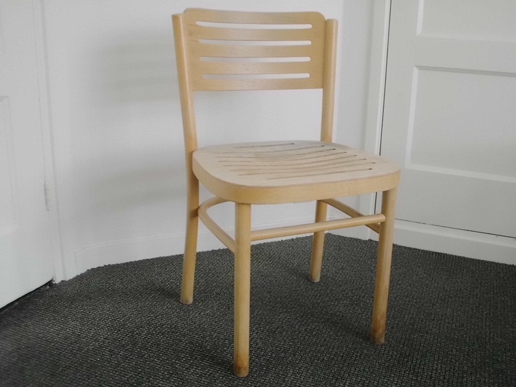 houten bureaustoel triplex 90s project, a desk project chair, Huis en Inrichting, Stoelen, Ophalen, Gebruikt, Bruin, Eén