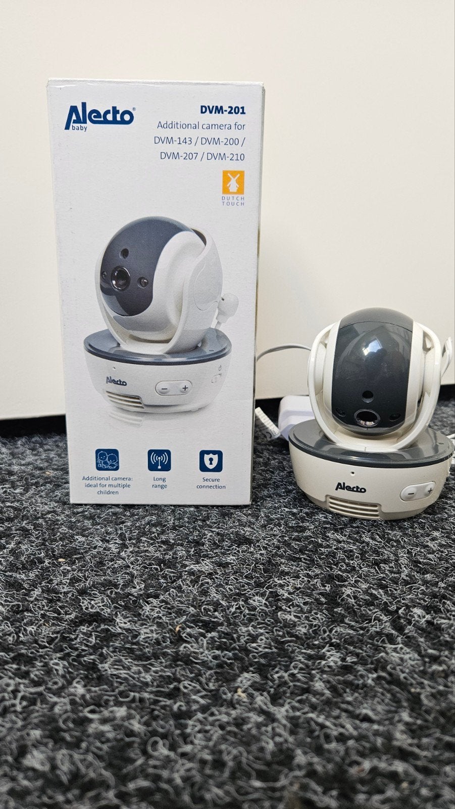 Alecto Baby DVM-201 Extra Camera voor Babyfoon, Kinderen en Baby's, Ophalen of Verzenden, Zo goed als nieuw, 250 meter of meer