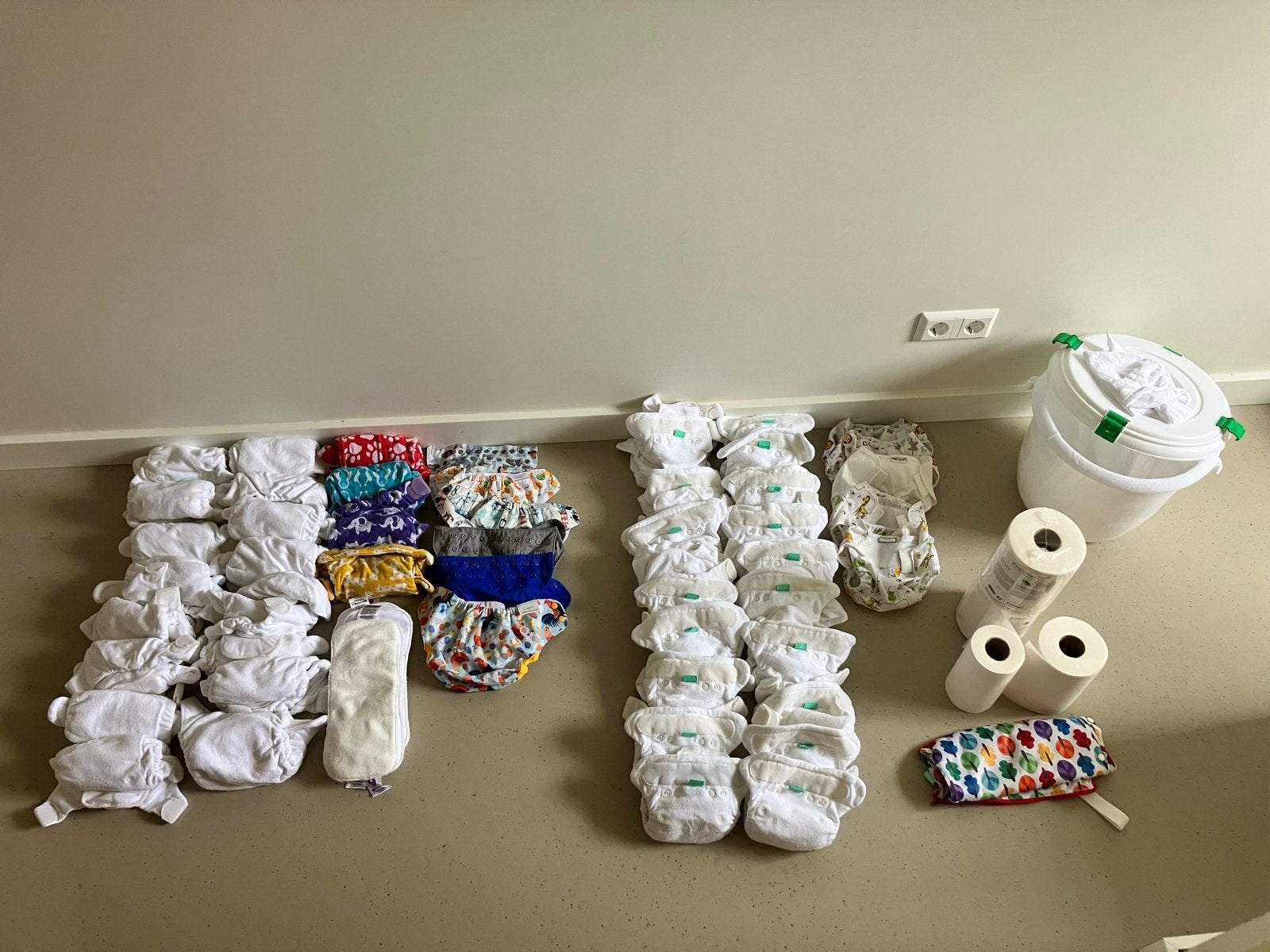Complete wasbare luier set - Maat 1 & 2 met overbroekjes, Kinderen en Baby's, Badjes en Verzorging, Ophalen, Zo goed als nieuw
