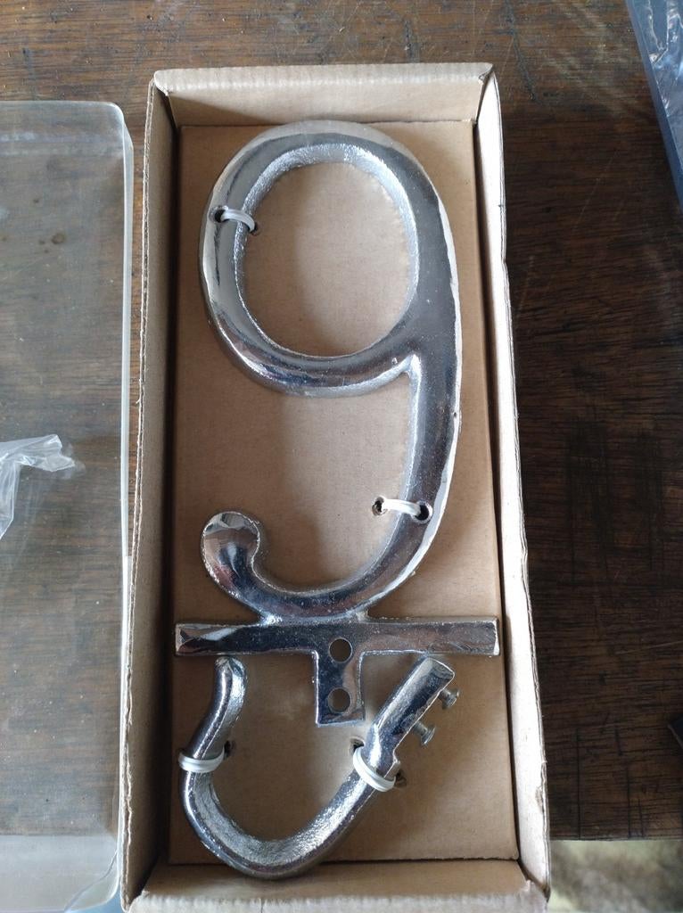 Metalen huisnummer 9, Ophalen of Verzenden, Nieuw