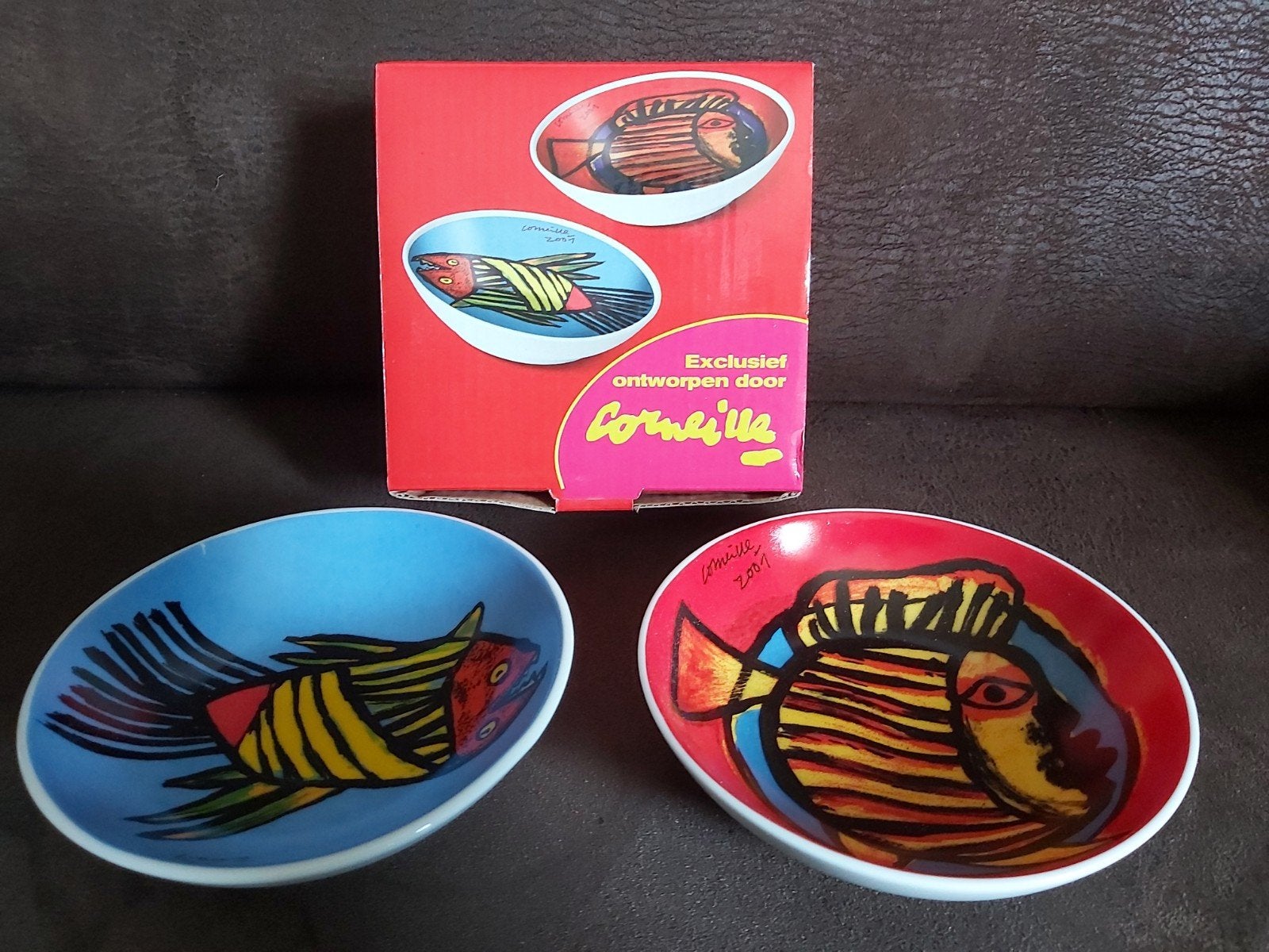 Corneille schaaltjes - set van 2 - vissen design, Ophalen of Verzenden