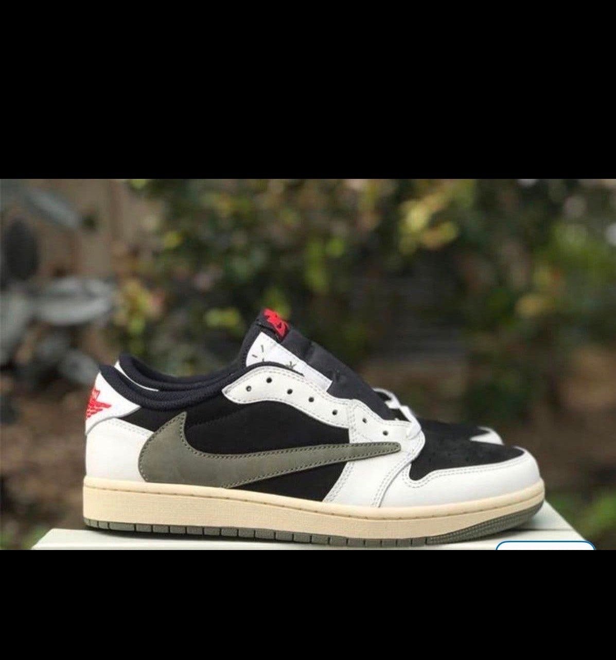 Maat 40-45 Nike Air Jordan 1 Low Travis Scott OG Olive, Ophalen of Verzenden, Nieuw, Bruin, Sneakers of Gympen