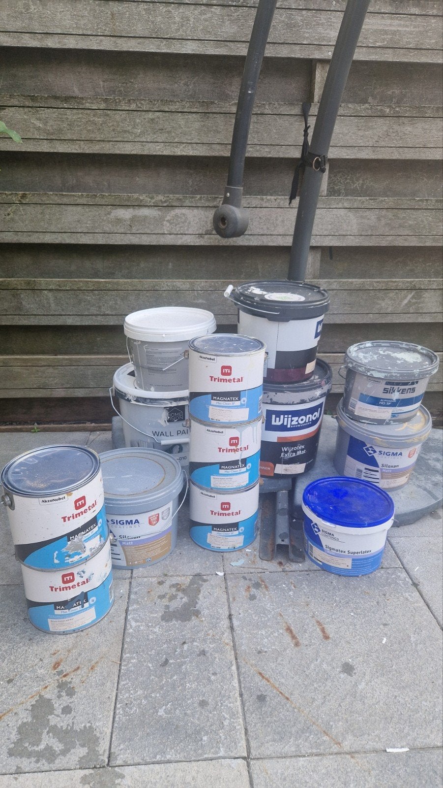 Diverse verf en beits: Trimetal, Wijzonol, Sigma, Sikkens, Doe-het-zelf en Verbouw, Verf, Beits en Lak, Ophalen, Gebruikt, Overige kleuren