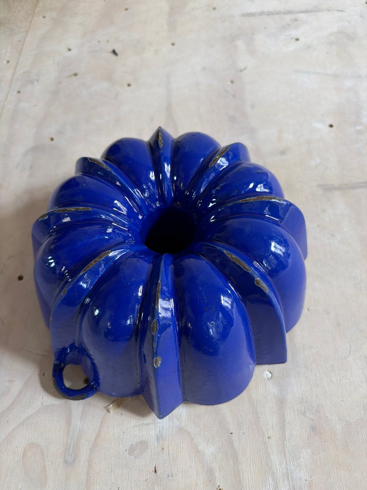 Antieke blauwe emaille tulband bakvorm, Antiek en Kunst, Ophalen of Verzenden