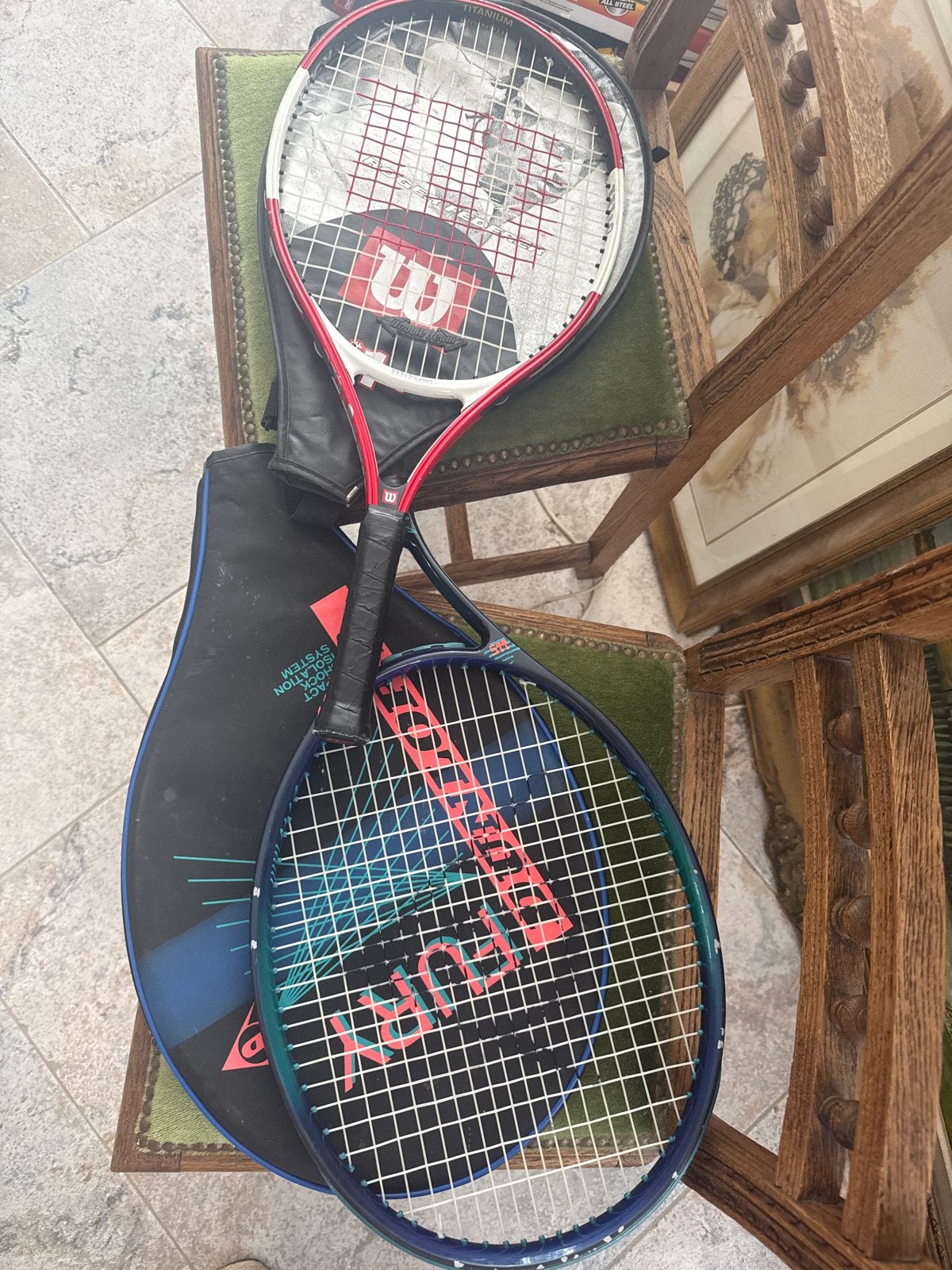 2 tennisrackets met hoezen - Wilson en Dunlop Fury, Ophalen, Gebruikt, Racket, Wilson