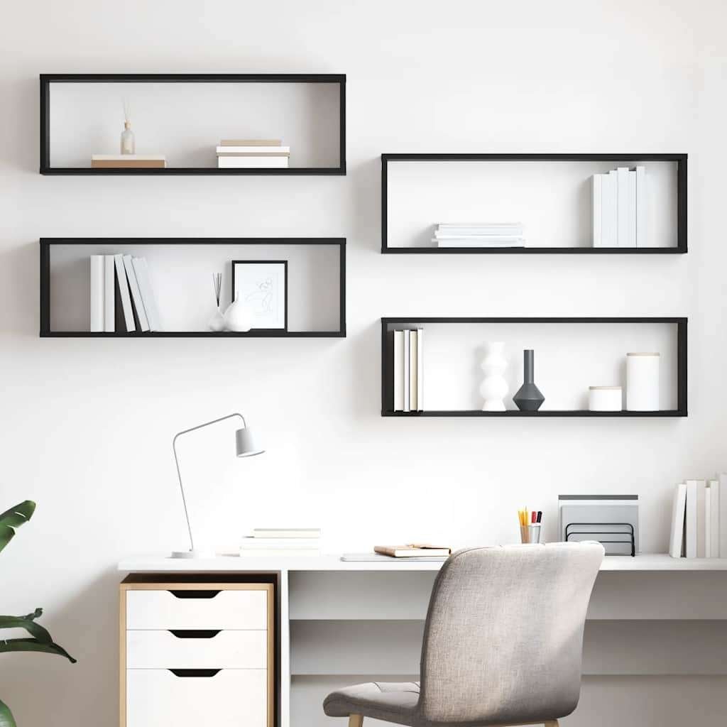 Wandplanken/wandschappen 80x15x26,5 cm zwart, Ophalen of Verzenden, Nieuw