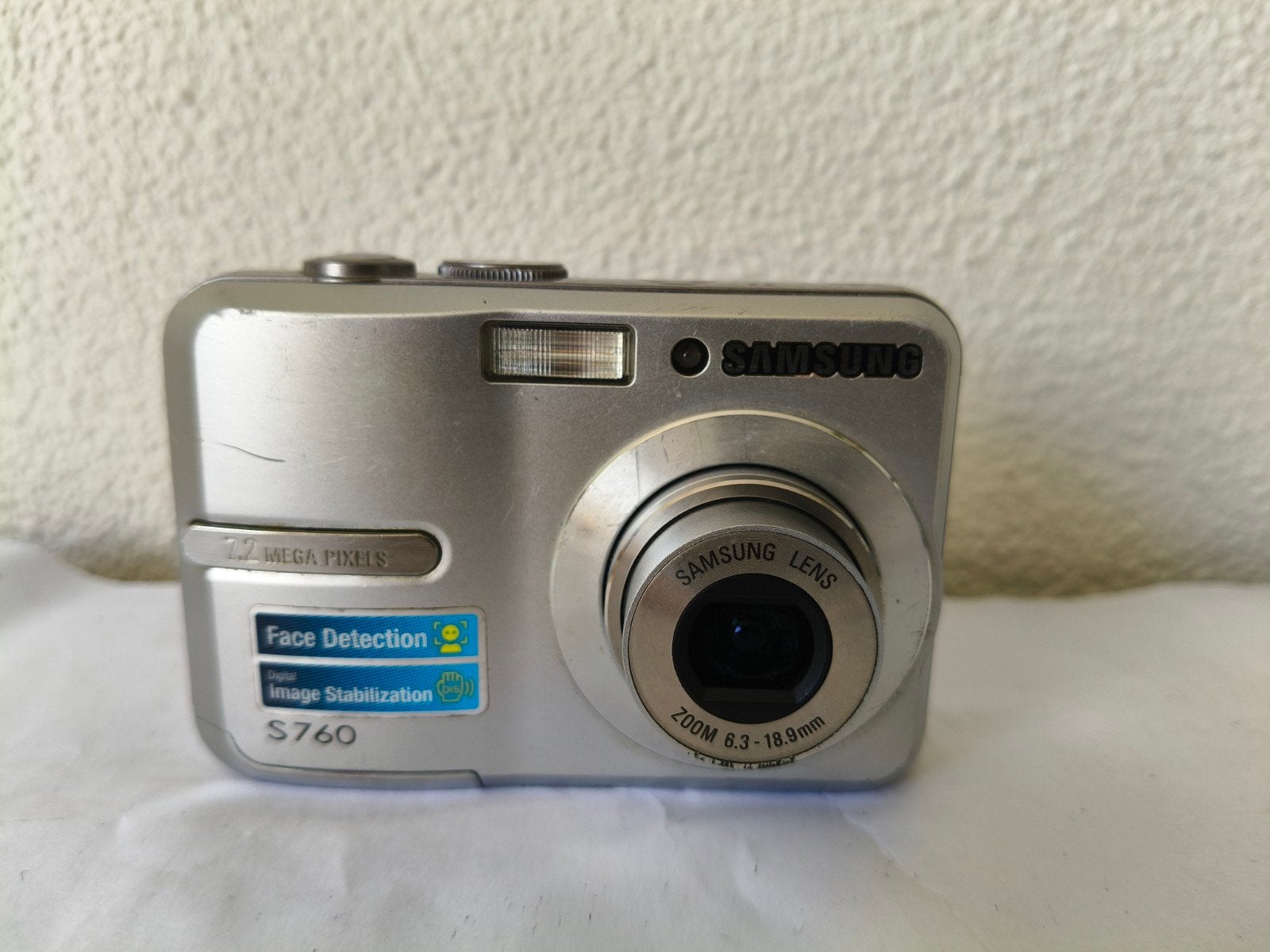 Samsung S760 Compactcamera - 7.2 Megapixels, Audio, Tv en Foto, 7 megapixels, Gebruikt, Beeldstabilisatie, Ophalen of Verzenden