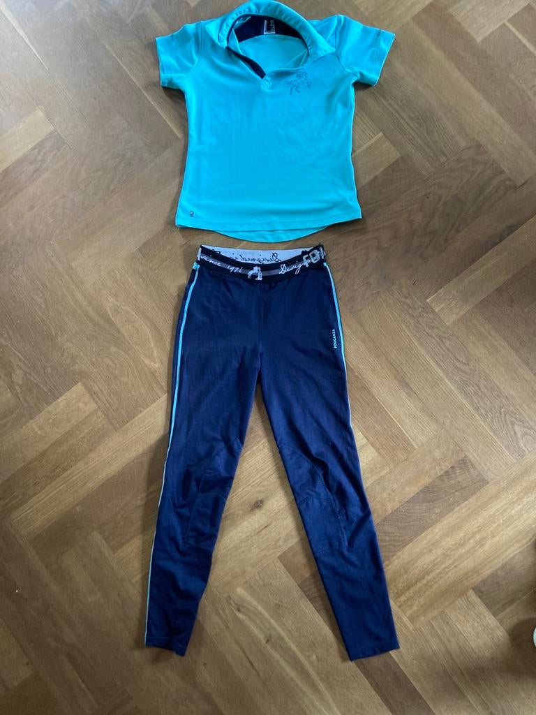 Rijbroek en shirt set Decathlon maat 152, Dieren en Toebehoren, Paardrijkleding, Gebruikt, Kinderen, Dressuur, Ophalen of Verzenden