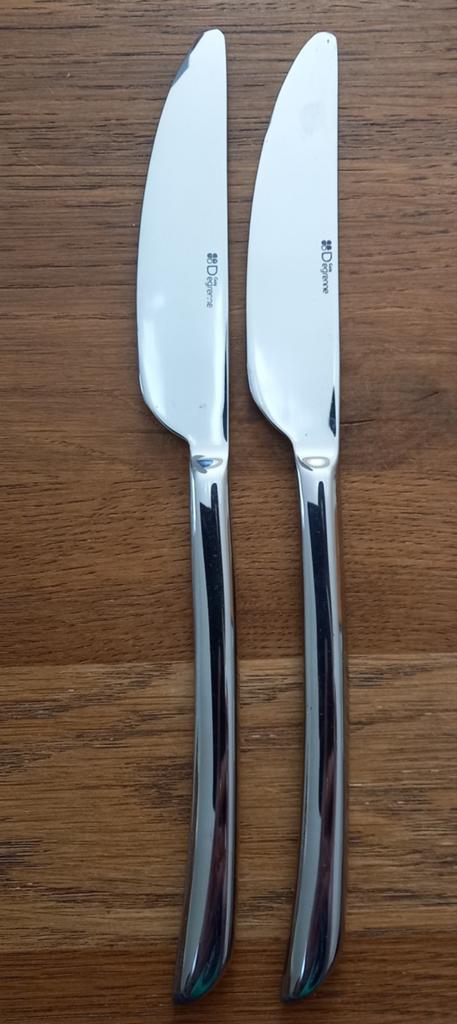 2 Dinermessen Guy Degrenne "ALMERIA", Ophalen of Verzenden, Zo goed als nieuw, Rvs of Chroom