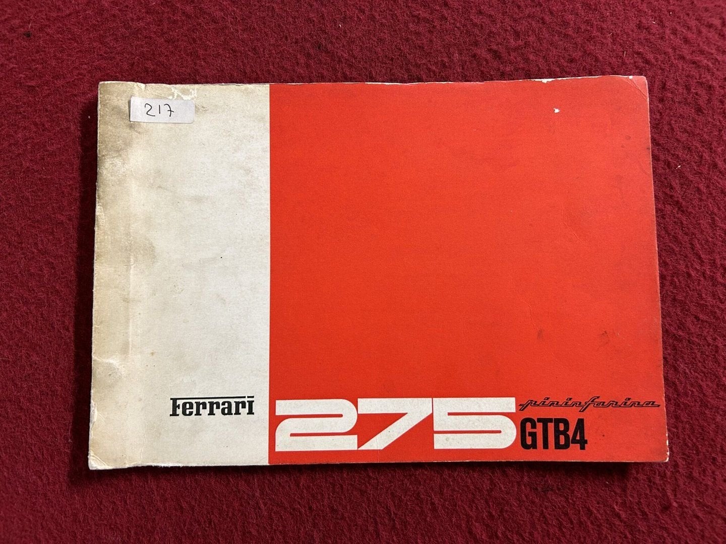 Ferrari 275 GTB/4 onderdelencatalogus, Ophalen of Verzenden