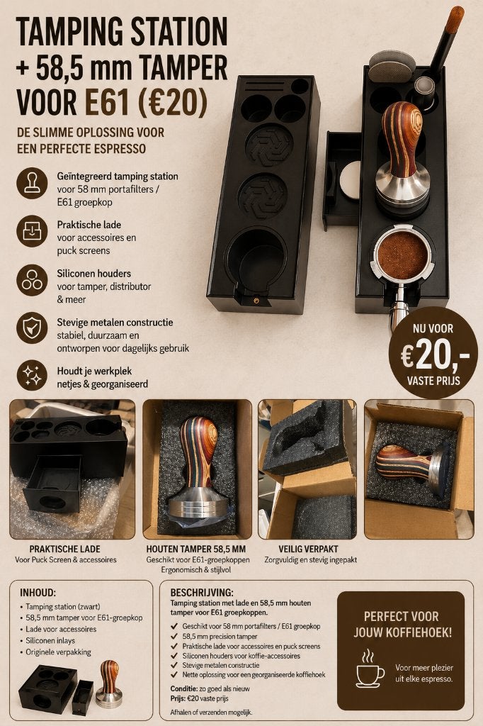 Nieuwe Tamper 58,5mm voor E61 zetgroep & Tamping Station, Ophalen of Verzenden, Nieuw, Overige modellen