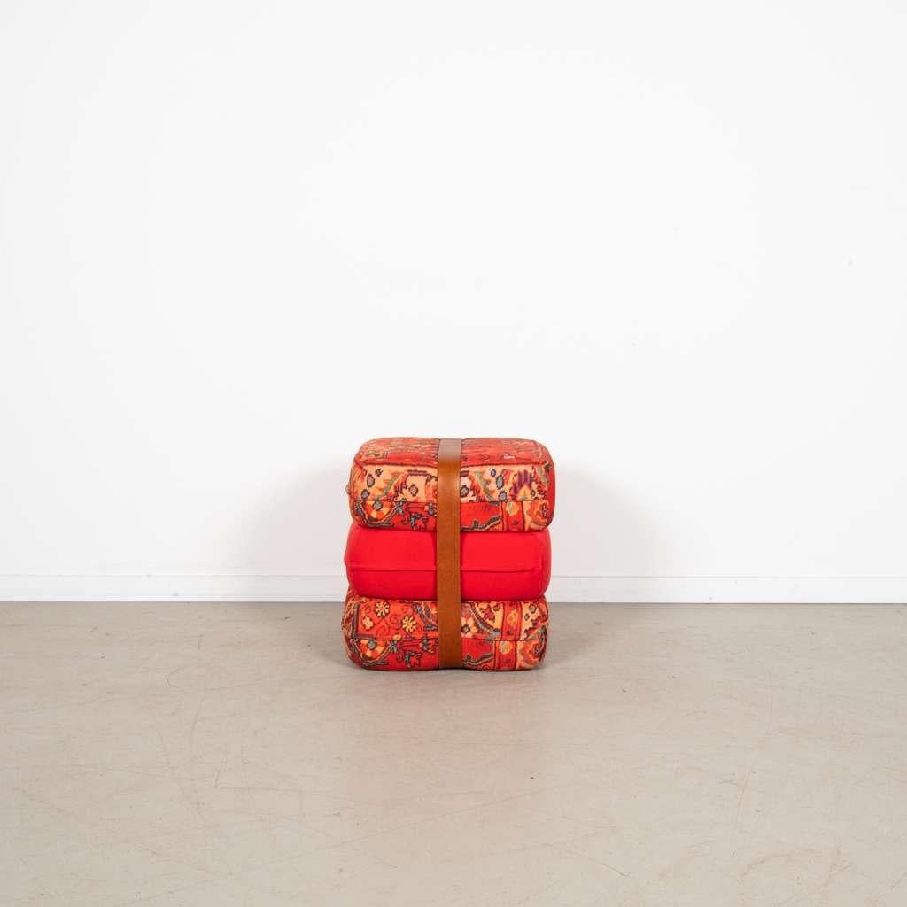 2x Fatboy Baboesjka Poef Rood/Oranje Stof, Huis en Inrichting, Banken | Voetenbanken en Poefen, Niet ingevuld, Minder dan 50 cm