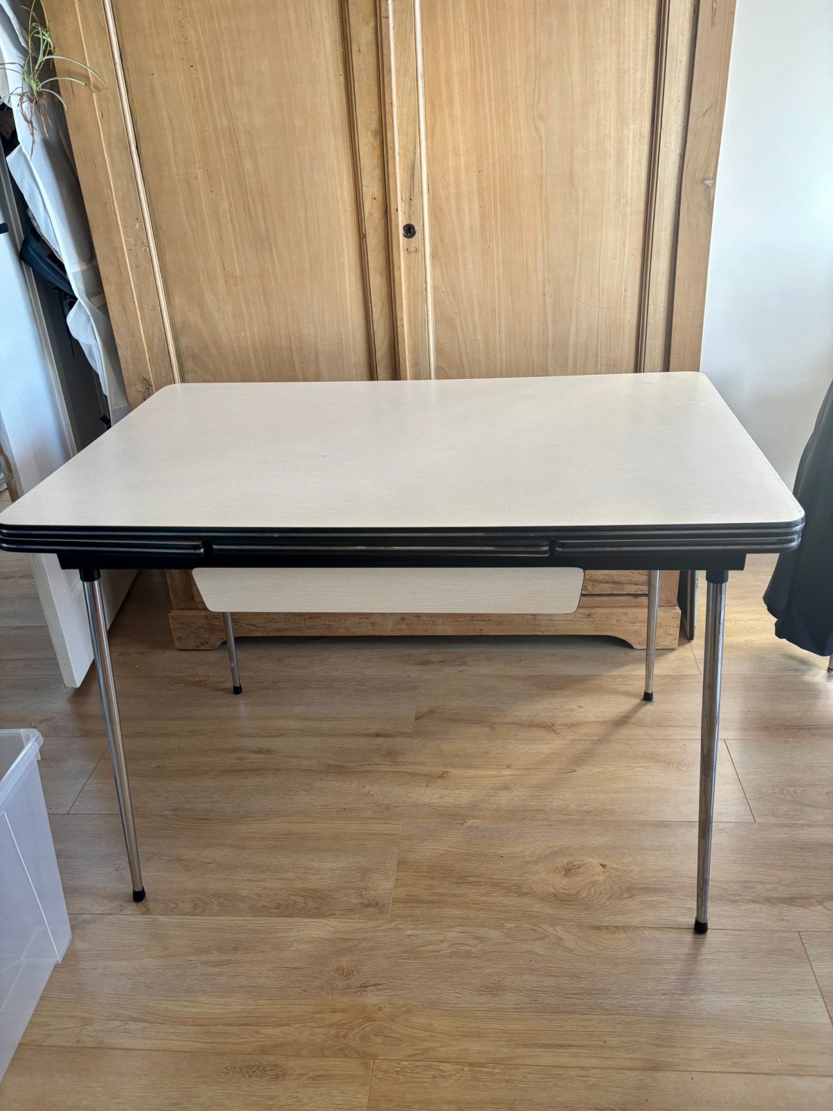 Vintage Formica Eettafel / Bureautafel – Jaren '60 / '70, Ophalen, 100 tot 150 cm, 50 tot 100 cm, Zo goed als nieuw