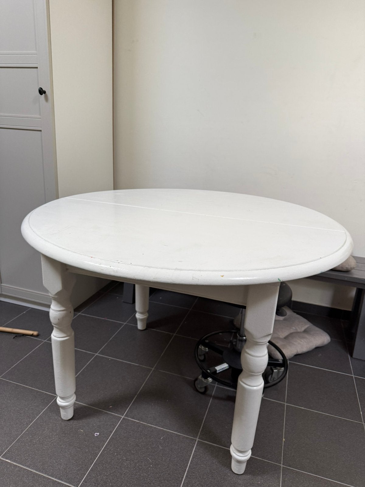 Houten uitschuifbare tafel 115 cm diameter, Huis en Inrichting, Tafels | Eettafels, Ophalen of Verzenden, Zo goed als nieuw, Rond