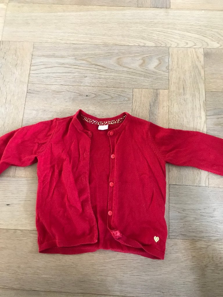 Leuk rood vestje van H&M maat 80 - nog erg netjes!, Kinderen en Baby's, Babykleding | Maat 80, Ophalen of Verzenden, Truitje of Vestje