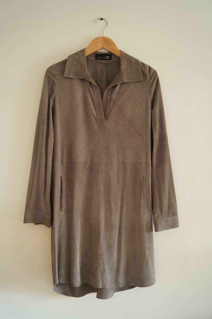 SUITE 22 Suede Jurk Maat 40, Maat 38/40 (M), Bruin, Verzenden, Zo goed als nieuw