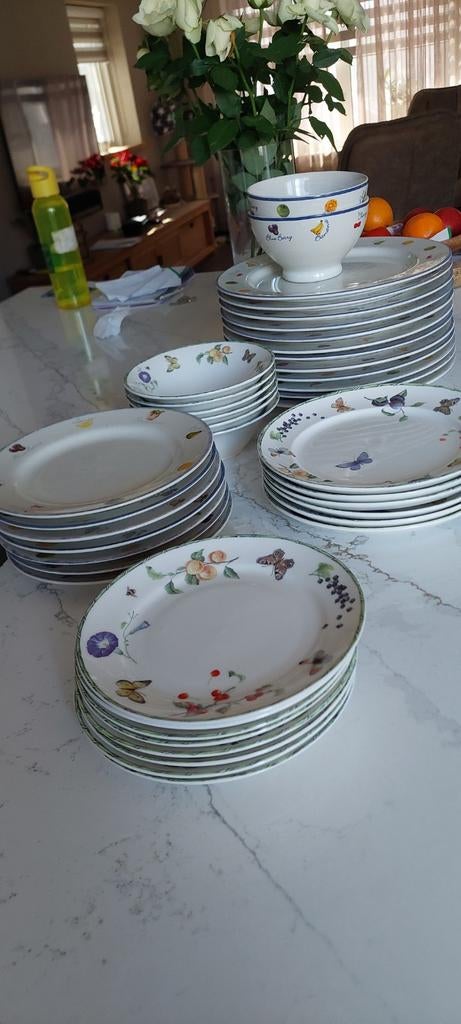 Servies jb flowers fruit 20 st en 21 borden/schalen fruit, Ophalen of Verzenden