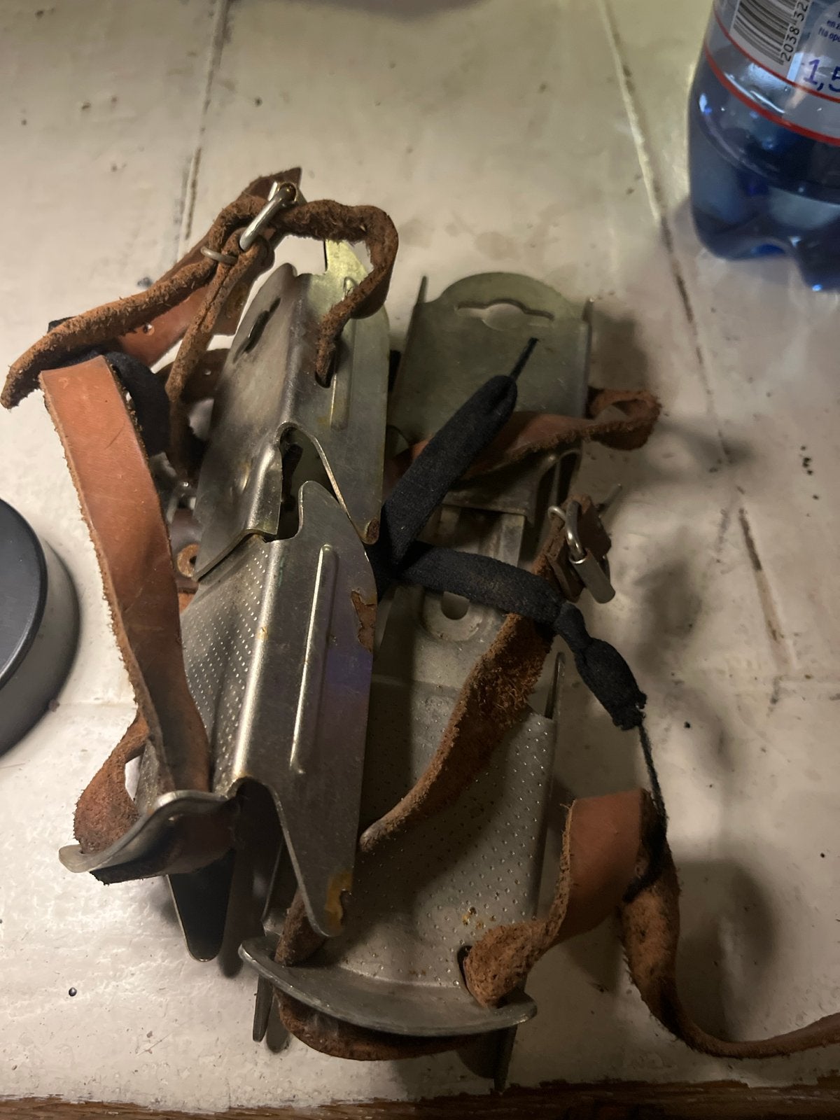 Vintage doorloop schaatsen met leren banden, Ophalen of Verzenden, Gebruikt, Overige typen, Overige merken