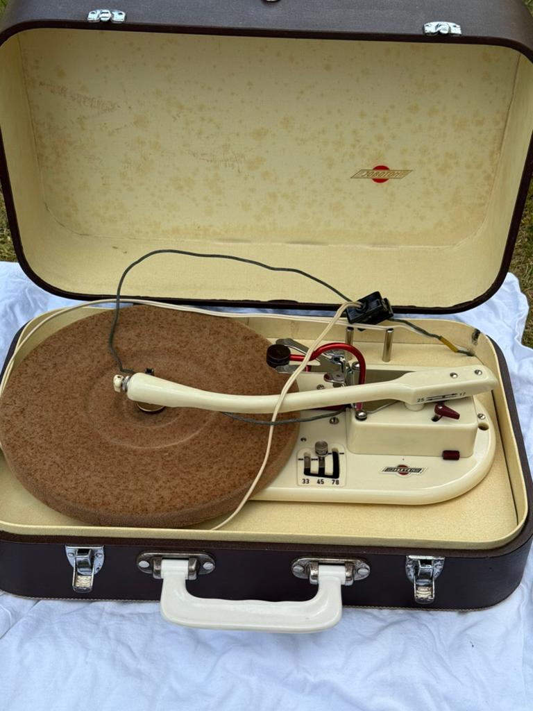 Retro platenspeler met Joboton koffer, Overige merken, Pitch-regelaar, Ophalen of Verzenden, Zo goed als nieuw
