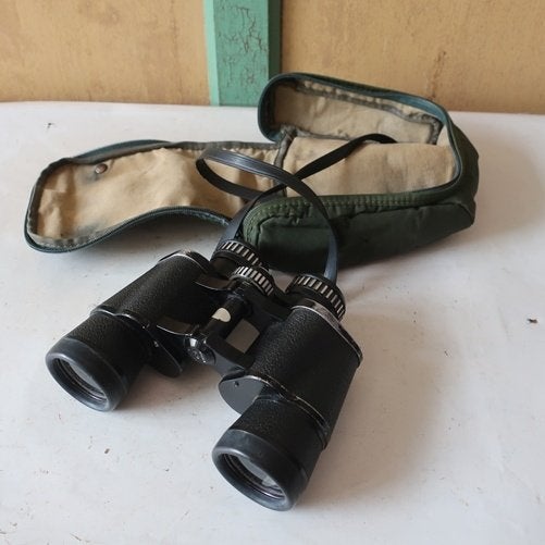 Verrekijker vintage 8 x 40 Revue zwart retro met hoes, Gebruikt, 8 tot 12x, Met hoes of tas, Porro (met knik)