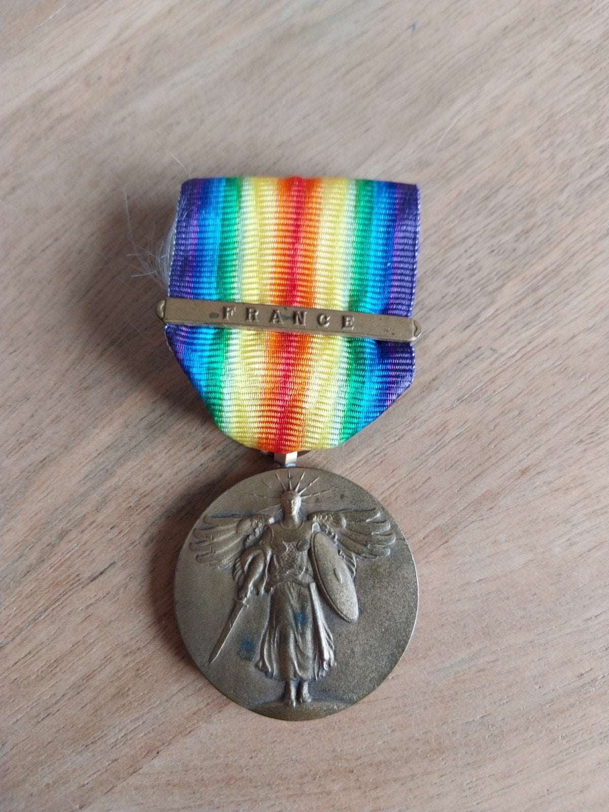 Us Overwinnings medaille eerste wereld oorlog, Ophalen of Verzenden, Landmacht, Amerika, Lintje, Medaille of Wings