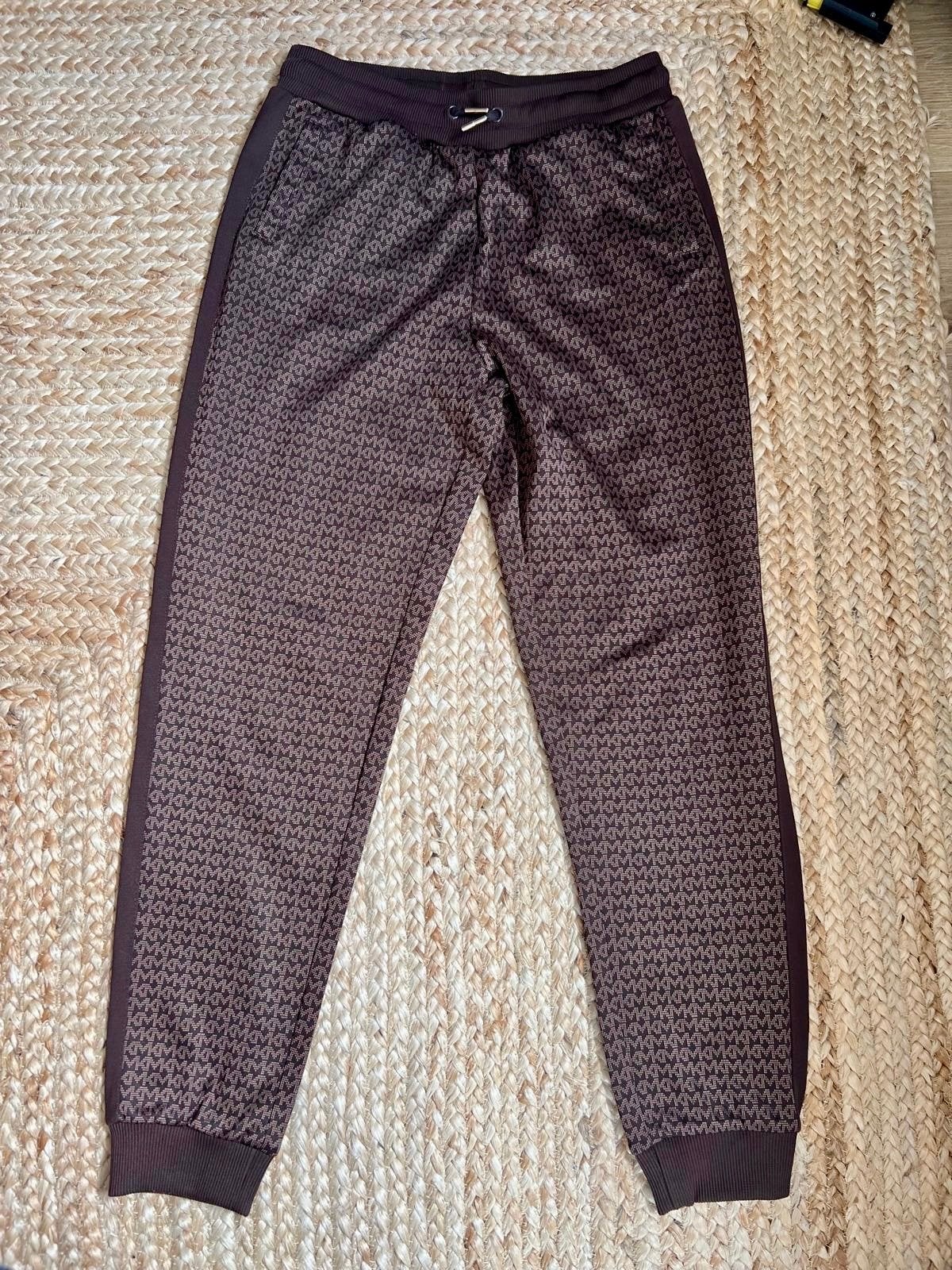 Michael Kors joggingbroek met monogramprint, Kleding | Dames, Broeken en Pantalons, Maat 38/40 (M), Bruin, Verzenden, Zo goed als nieuw