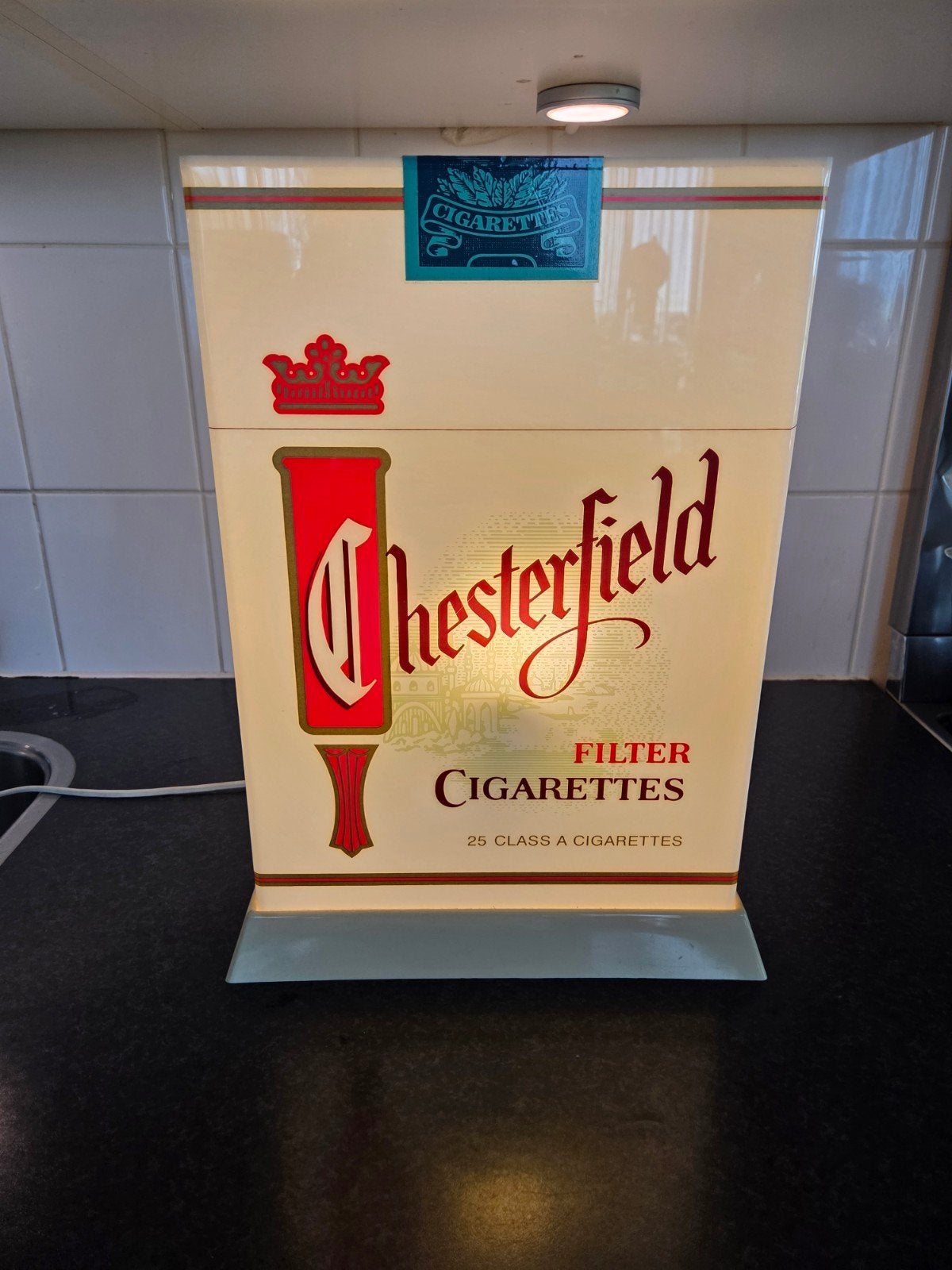 Lichtbakje chesterfield sigaretten, Ophalen of Verzenden, Reclamebord