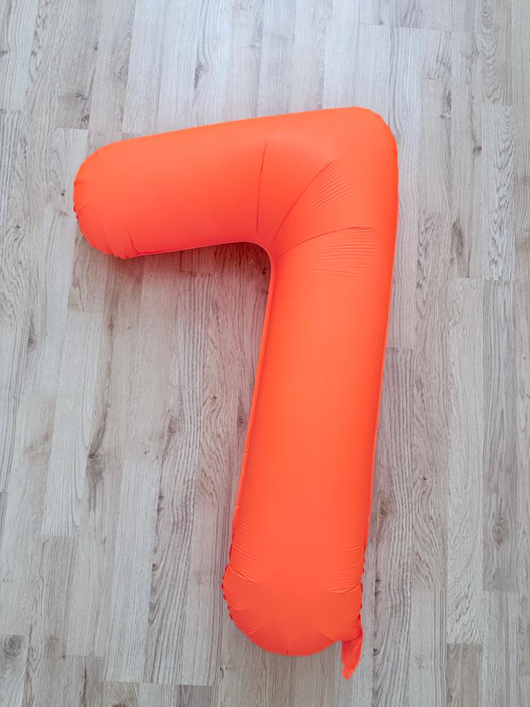 Opblaasbare Cijfer 7 Ballon - Oranje Feestdecoratie, Hobby en Vrije tijd, Feestartikelen, Ophalen, Gebruikt, Versiering, Verjaardag